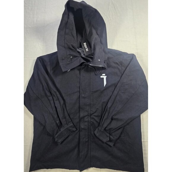 NWT Niepce I-Tech Techwear Cargo Jacket Black Hooded Coat Streetwear Cyberpunk L - Picture 1 of 16